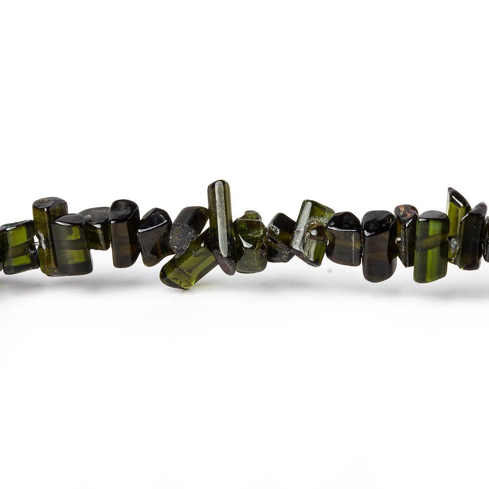6-9mm Green Tourmaline Top Drill Natural Crystal Beads 16 inch 160 pieces - Beadsofcambay.com