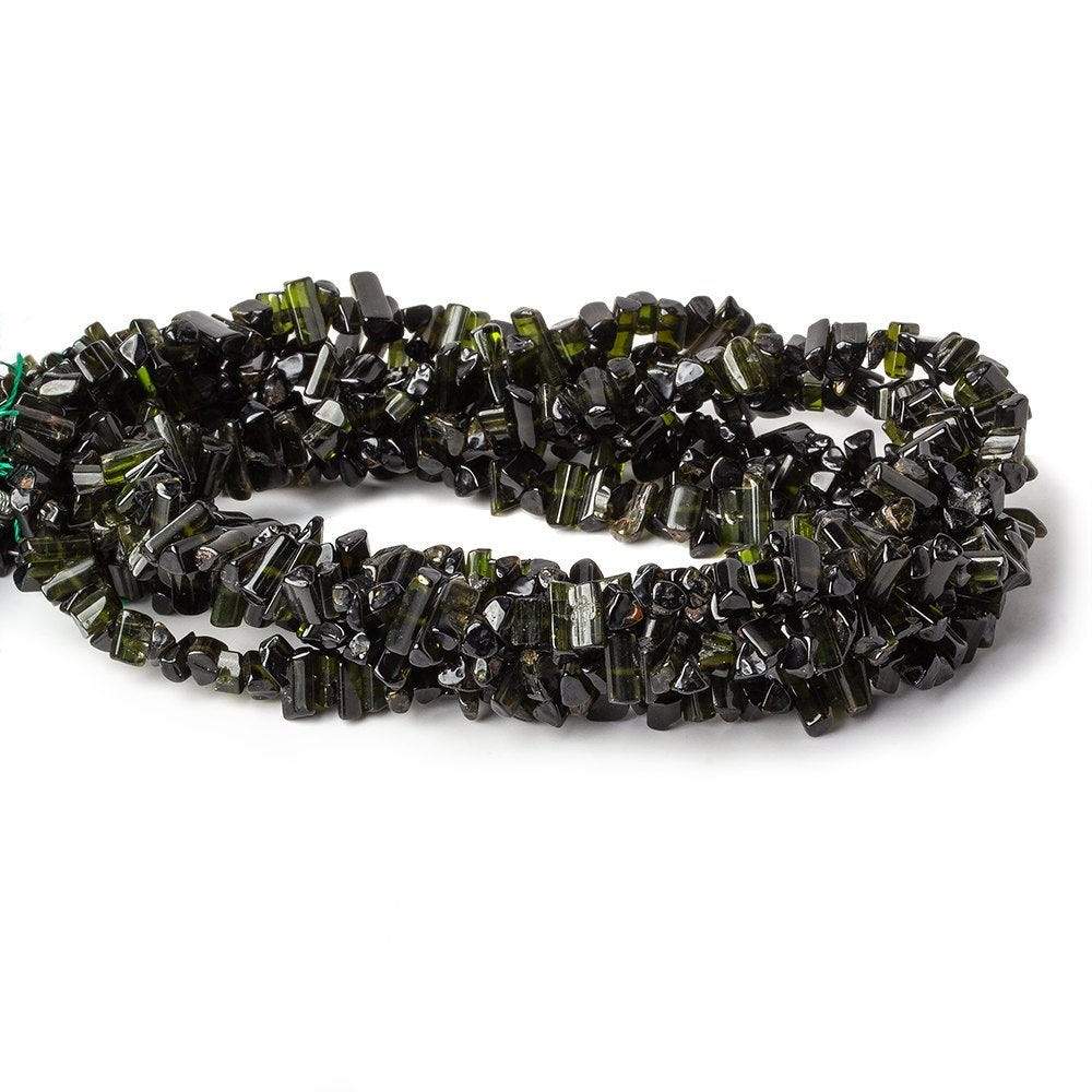 6-9mm Green Tourmaline Top Drill Natural Crystal Beads 16 inch 160 pieces - Beadsofcambay.com