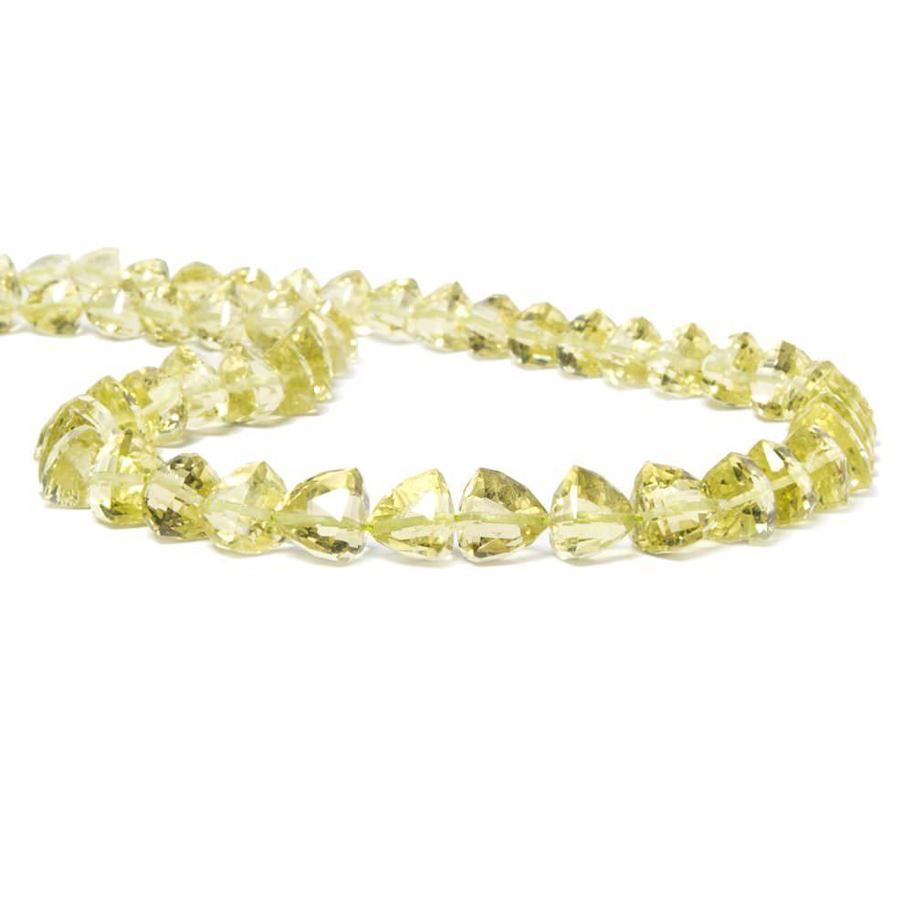 6-9mm Lemon Quartz Straight Drilled Trillion Beads 56 pieces - Beadsofcambay.com