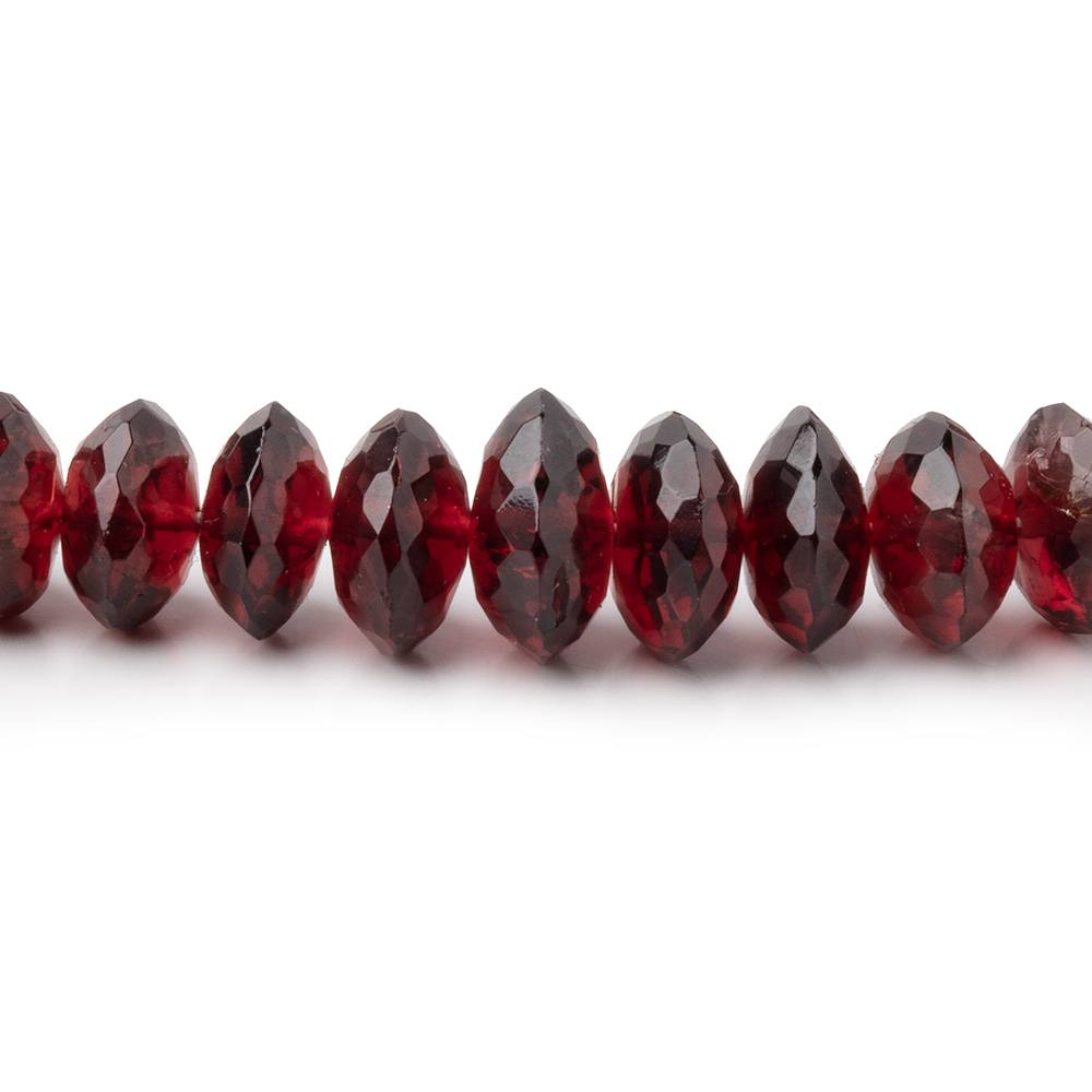 6-9mm Mozambique Garnet German Faceted Rondelles 16 inch 106 Beads - Beadsofcambay.com