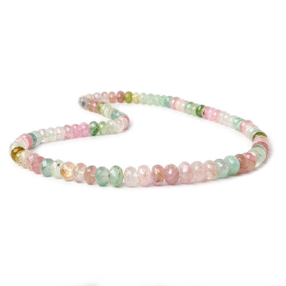 6-9mm Multi-color Afghani Tourmaline Faceted Rondelle Beads 16.5 inch 93 pcs - Beadsofcambay.com
