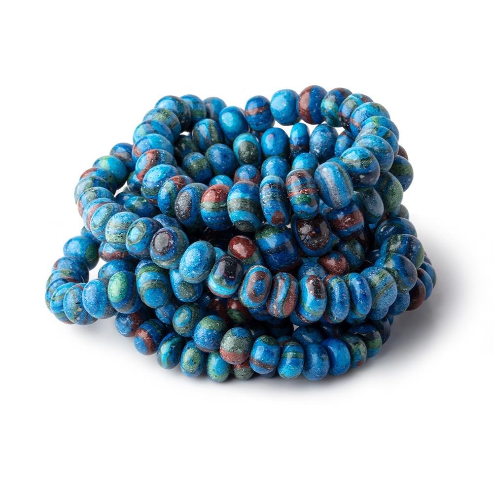 6-9mm Rainbow Calsilica Plain Rondelle Beads 16 inch 85 pieces - Beadsofcambay.com