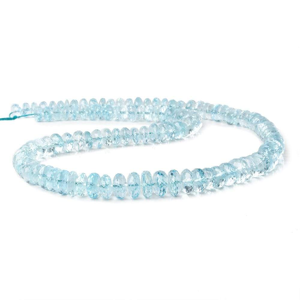 6-9mm Sky Blue Topaz Faceted Rondelles 18 inch 118 beads AA - Beadsofcambay.com