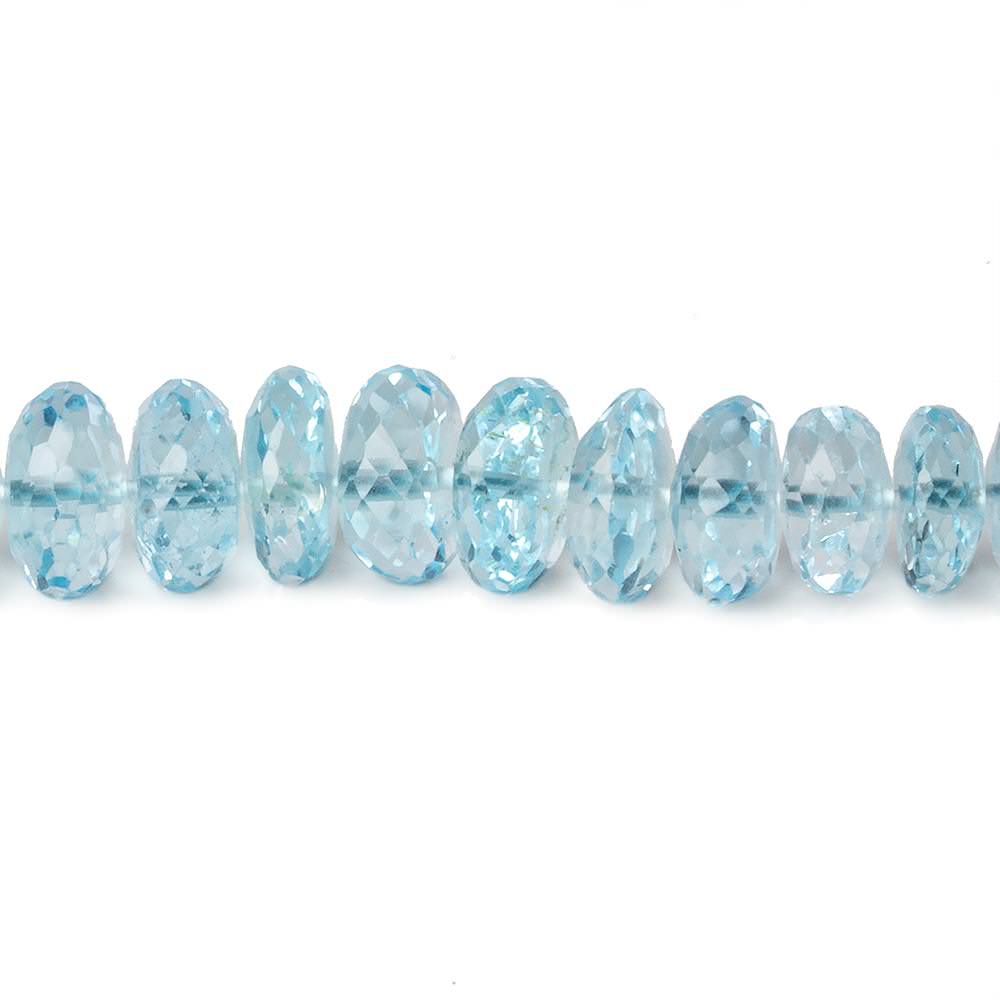 6-9mm Sky Blue Topaz Faceted Rondelles 18 inch 118 beads AA - Beadsofcambay.com