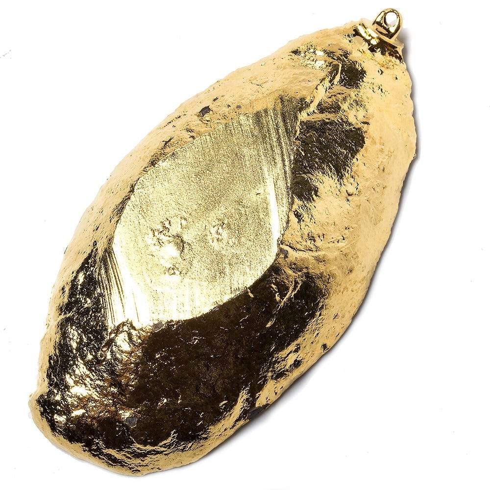61x31mm Gold Leafed Septarian Focal Bead 1 piece - Beadsofcambay.com