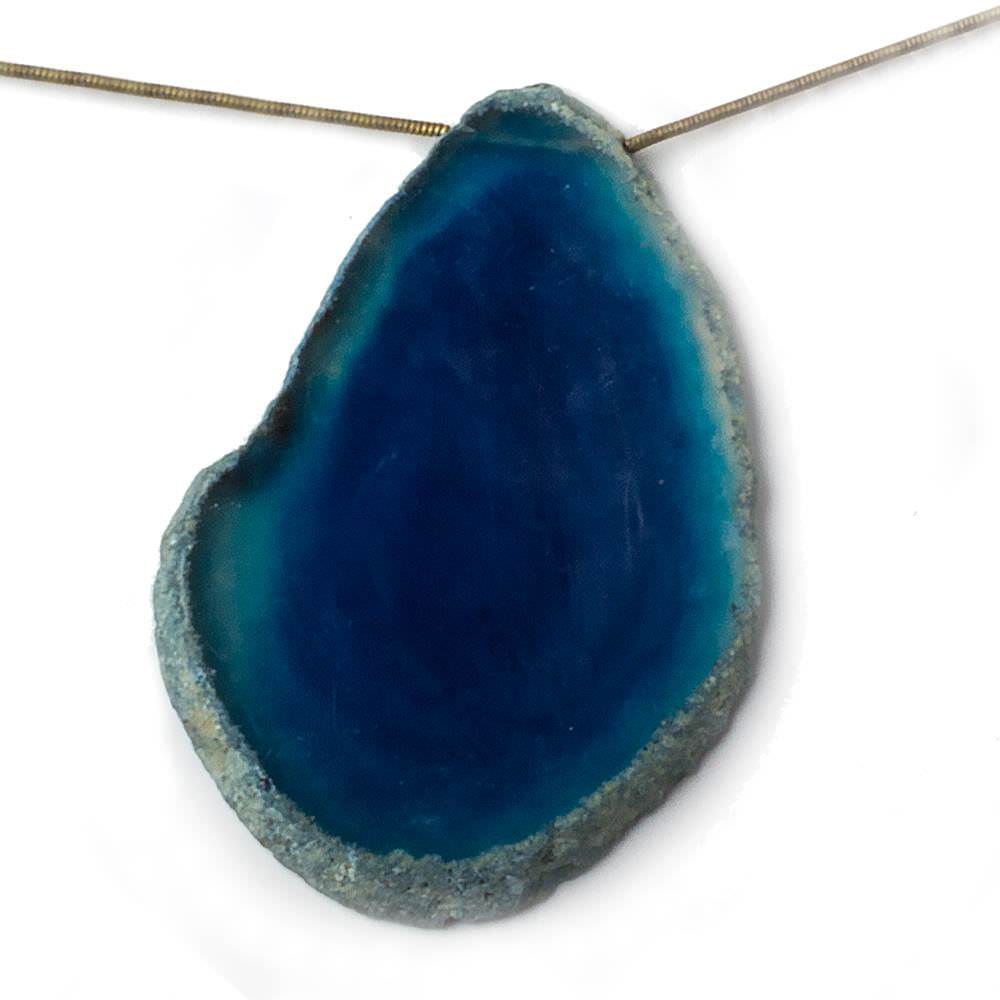 61x59-67x44mm Aegean Blue Agate Polished Slice Beads 4 unstrung pieces - Beadsofcambay.com