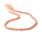 4mm Dark Angel Skin Peach Moonstone faceted rondelles 12.5 inch 111 beads - BeadsofCambay.com