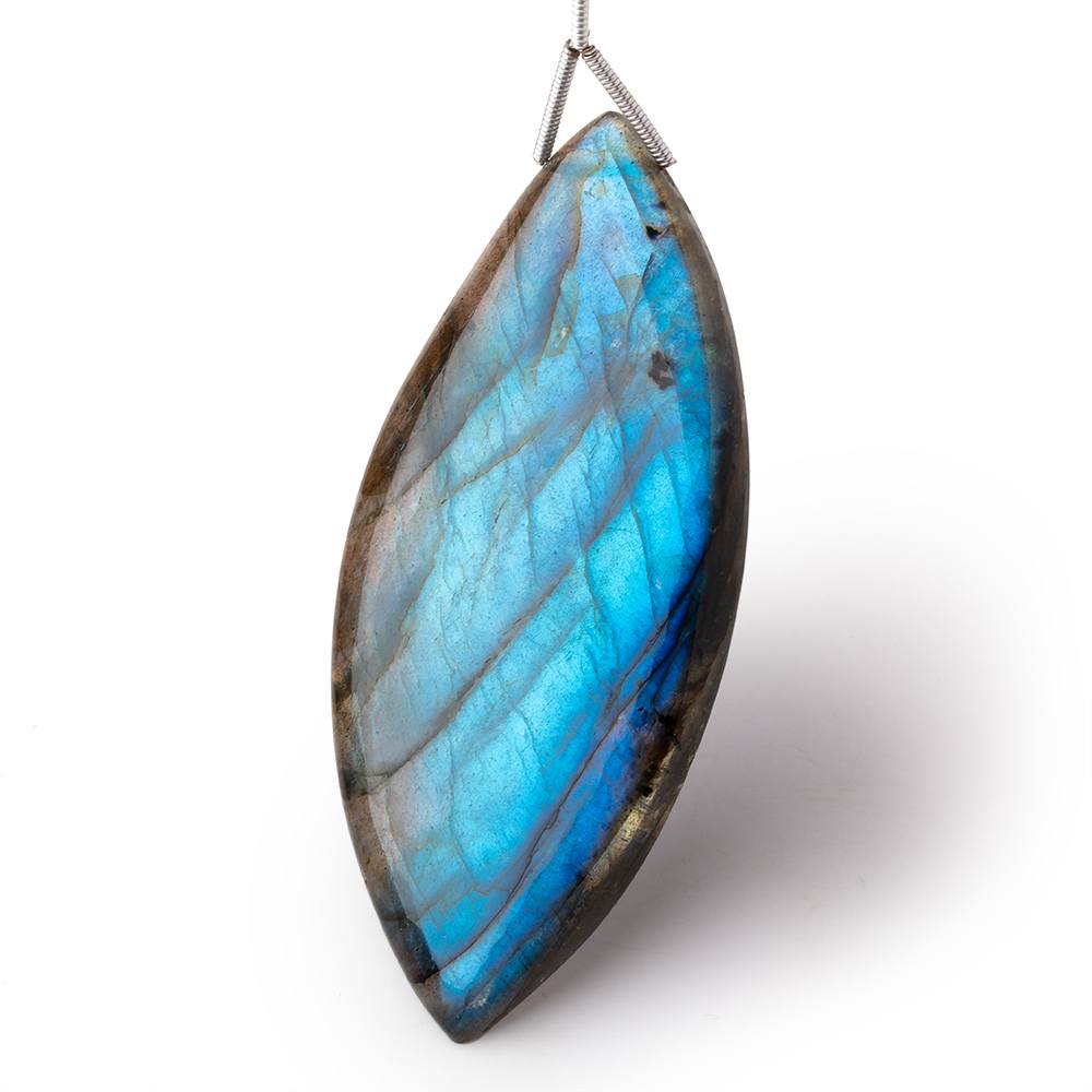 64x28x7mm Labradorite Plain Marquise Pendant 1 AAA Focal - Beadsofcambay.com
