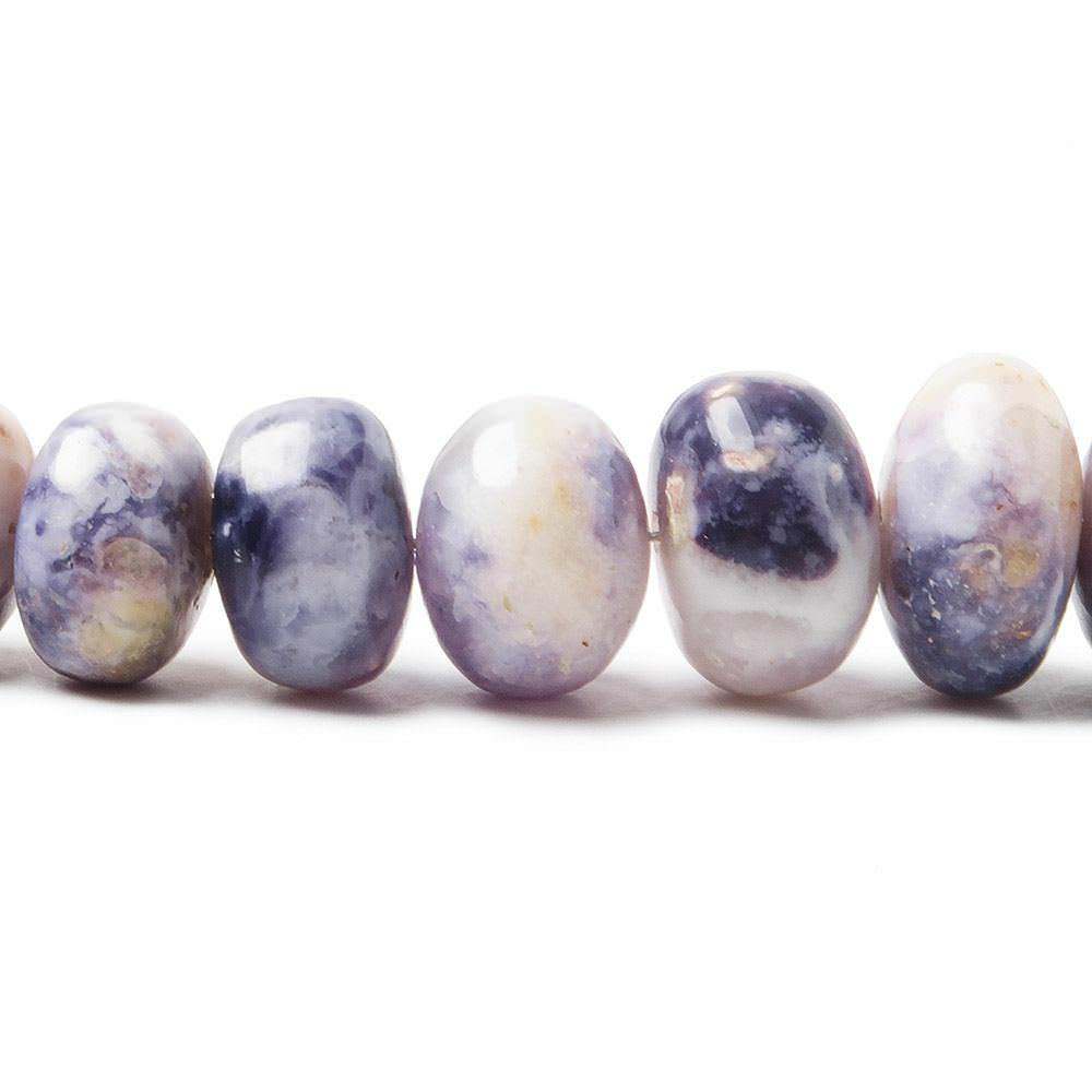 6.5-10.5mm Morado Purple Opal Plain Rondelle Beads 18 inch 88 pieces - Beadsofcambay.com