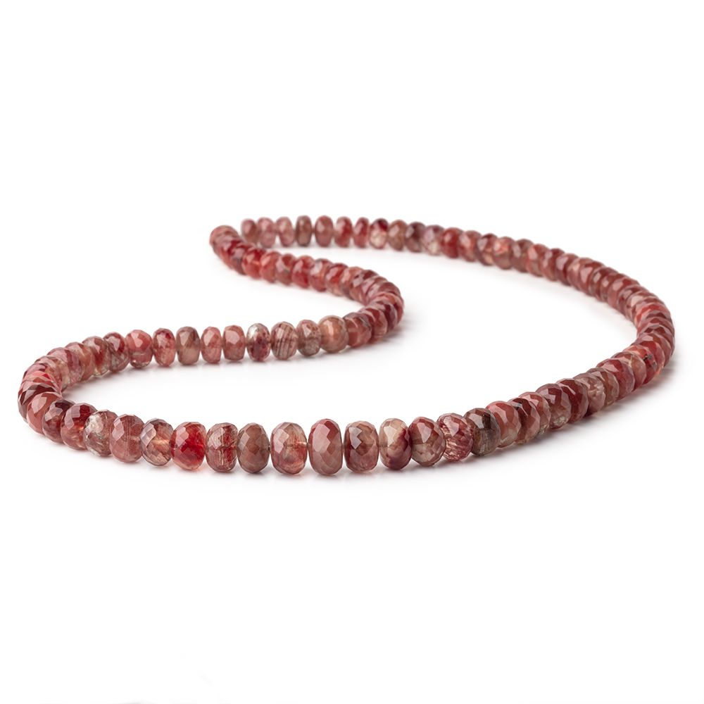 6.5-10mm Andesine Faceted Rondelle Beads 18 inch 97 pieces - Beadsofcambay.com