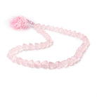 6.5-10mm Rose Quartz Straight Drilled Faceted Trillion Beads 16 inch 51 pieces - Beadsofcambay.com