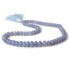 6.5-10mm Turkish Blue Chalcedony plain rondelle beads 16 inch 75 pieces AA - Beadsofcambay.com