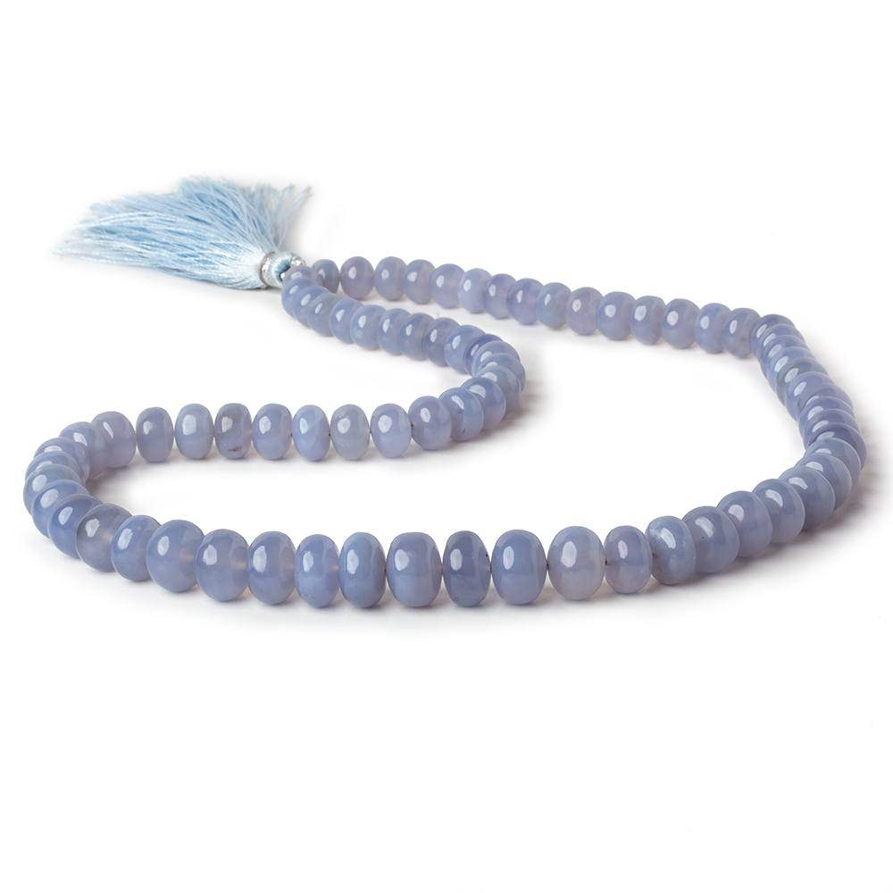 6.5-10mm Turkish Blue Chalcedony plain rondelle beads 16 inch 75 pieces AA - Beadsofcambay.com