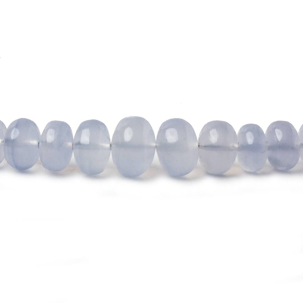 6.5-10mm Turkish Blue Chalcedony plain rondelle beads 16 inch 75 pieces AA - Beadsofcambay.com