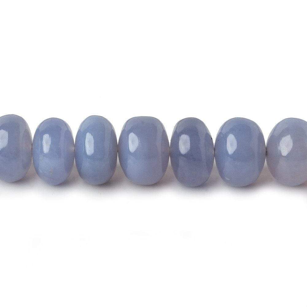 6.5-10mm Turkish Blue Chalcedony plain rondelle beads 16 inch 75 pieces AA - Beadsofcambay.com