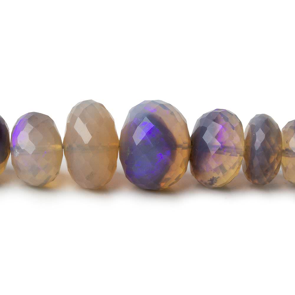 6.5-11.5mm Australian Light Purple Opal faceted rondelles 18 inch 94 beads AAA - Beadsofcambay.com
