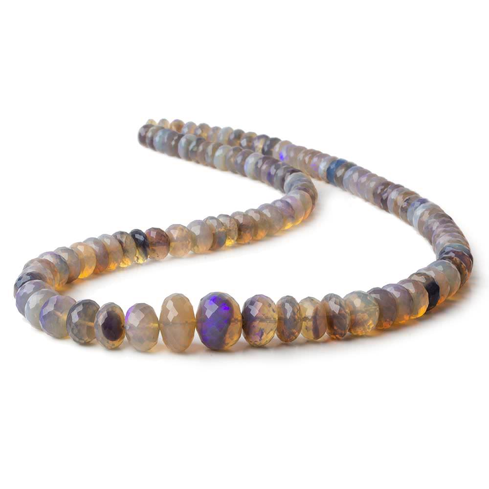 6.5-11.5mm Australian Light Purple Opal faceted rondelles 18 inch 94 beads AAA - Beadsofcambay.com