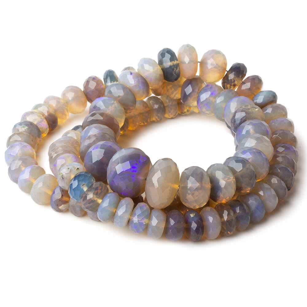 6.5-11.5mm Australian Light Purple Opal faceted rondelles 18 inch 94 beads AAA - Beadsofcambay.com