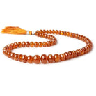 6.5-11.5mm Mandarin Garnet Plain Rondelle Beads 16 inch 69 pieces - Beadsofcambay.com