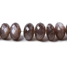 6.5-11mm Chocolate Moonstone faceted rondelle beads 16 inch 67 pieces - Beadsofcambay.com