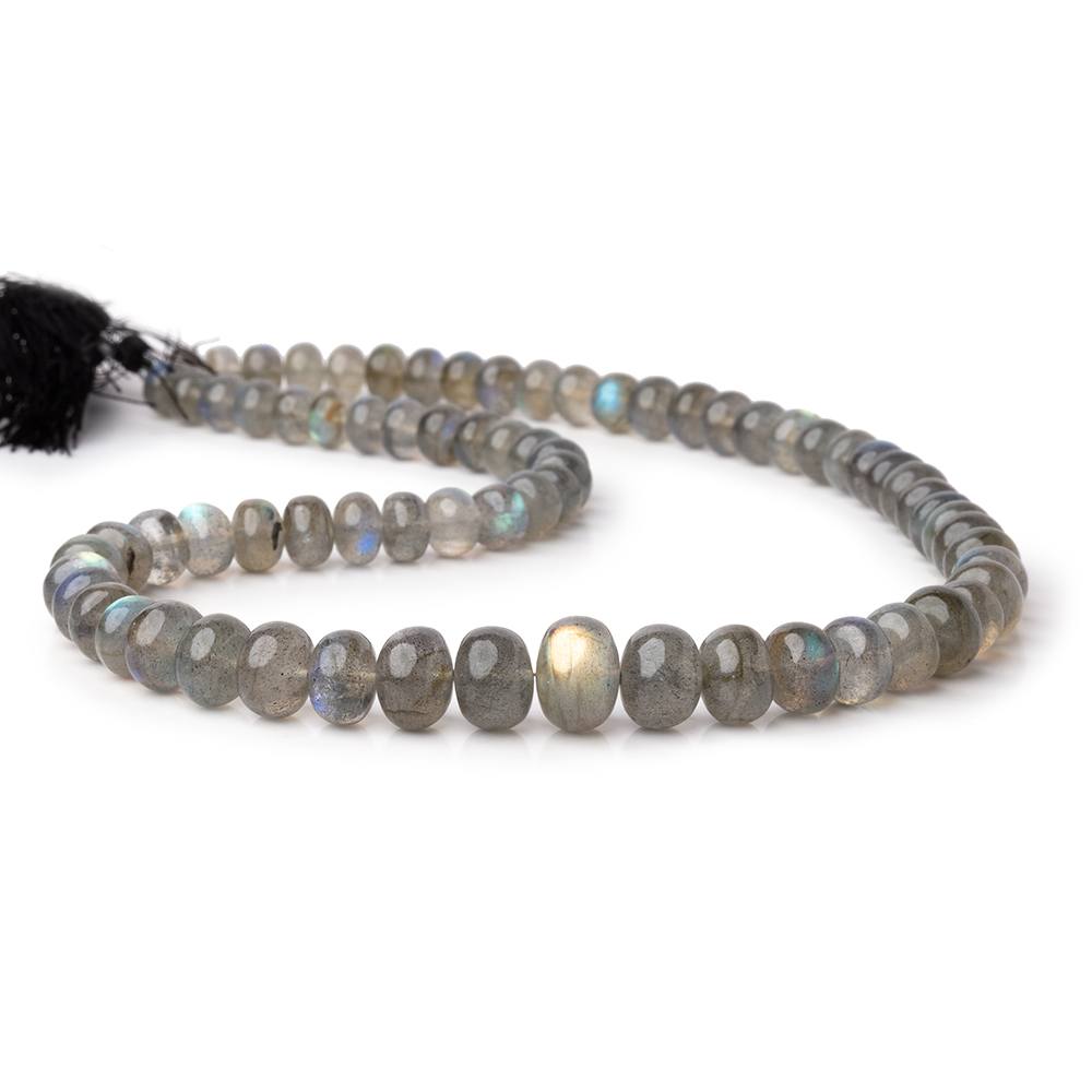 6.5-11mm Labradorite Plain Rondelle Beads 16 inch 73 pieces AAA - Beadsofcambay.com
