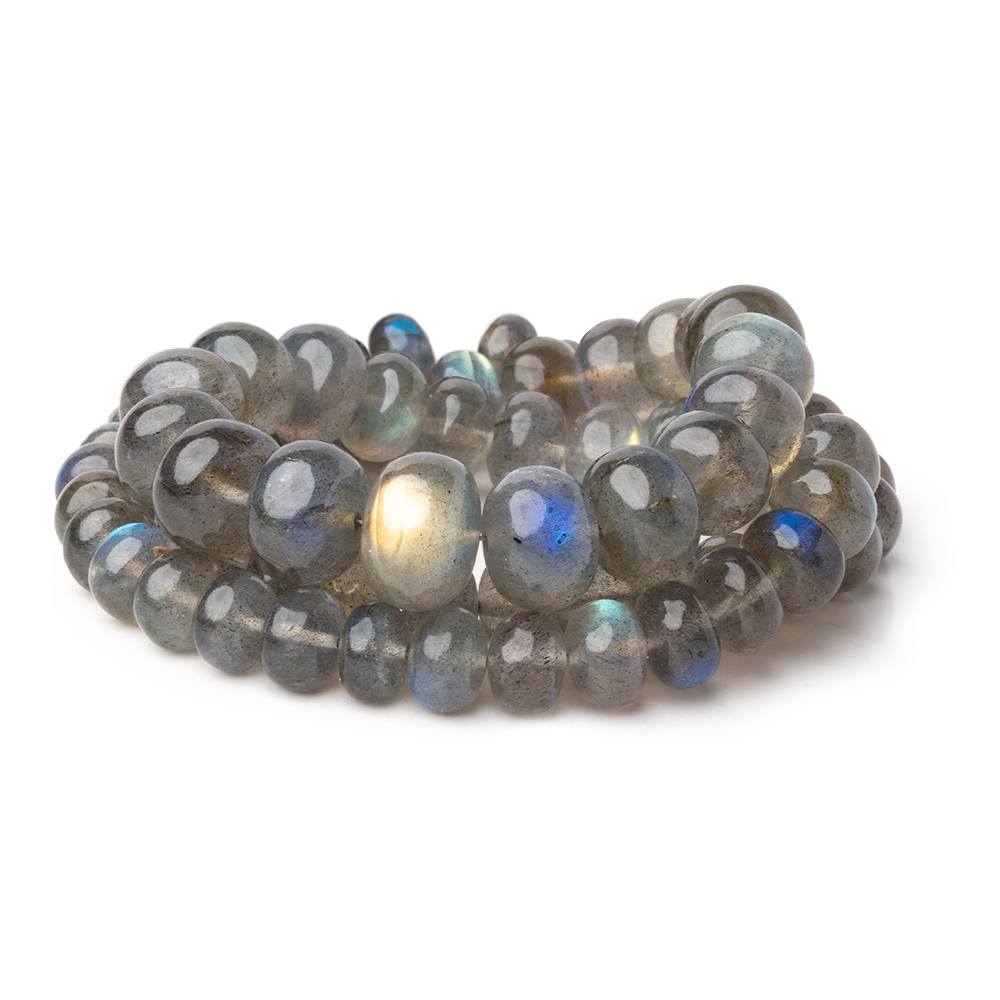 6.5-11mm Labradorite Plain Rondelle Beads 16 inch 73 pieces AAA - Beadsofcambay.com