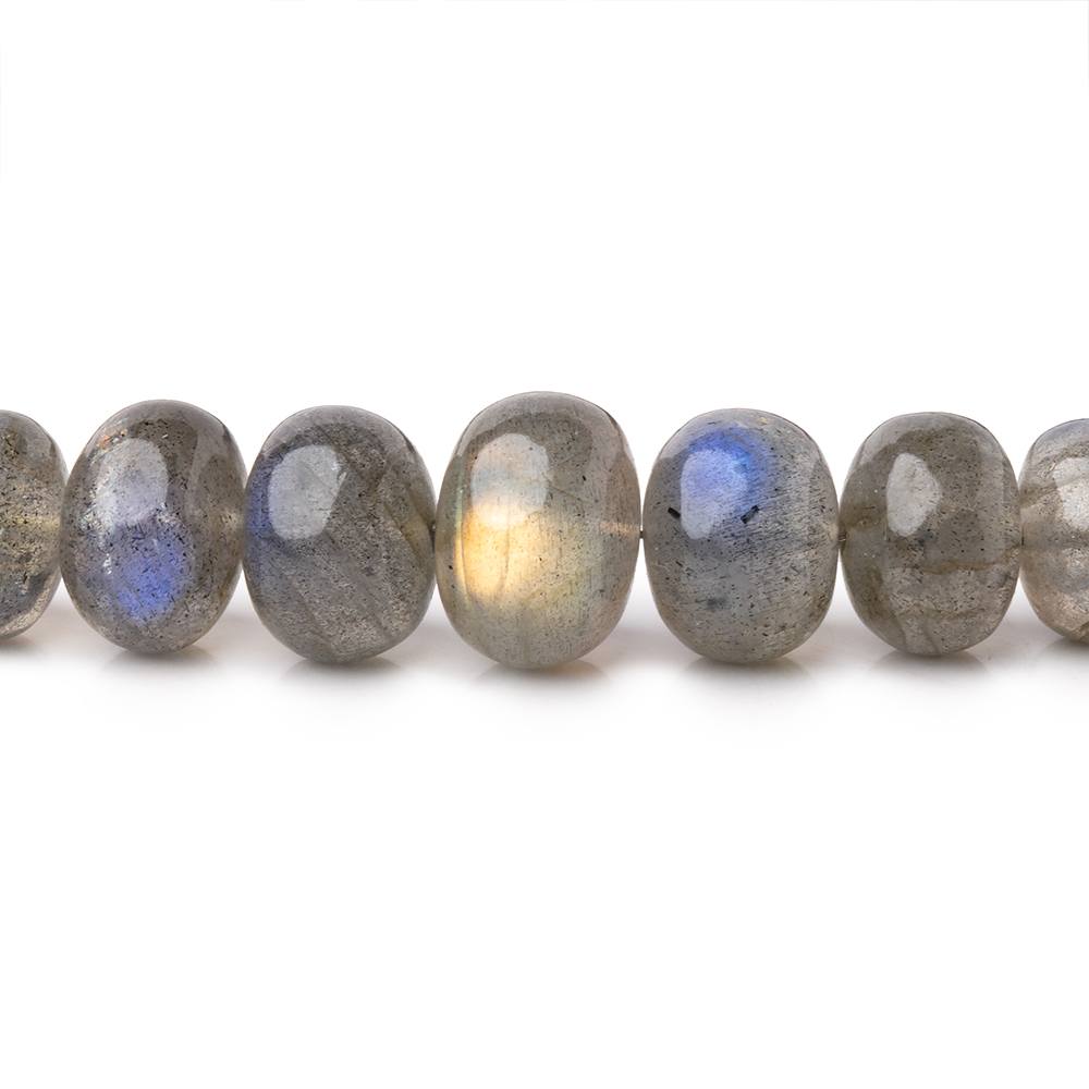 6.5-11mm Labradorite Plain Rondelle Beads 16 inch 73 pieces AAA - Beadsofcambay.com