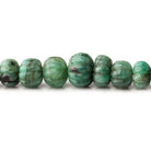 6.5-12mm Brazilian Emerald Carved Melon Rondelle Beads 18 inch 85 pieces A - Beadsofcambay.com