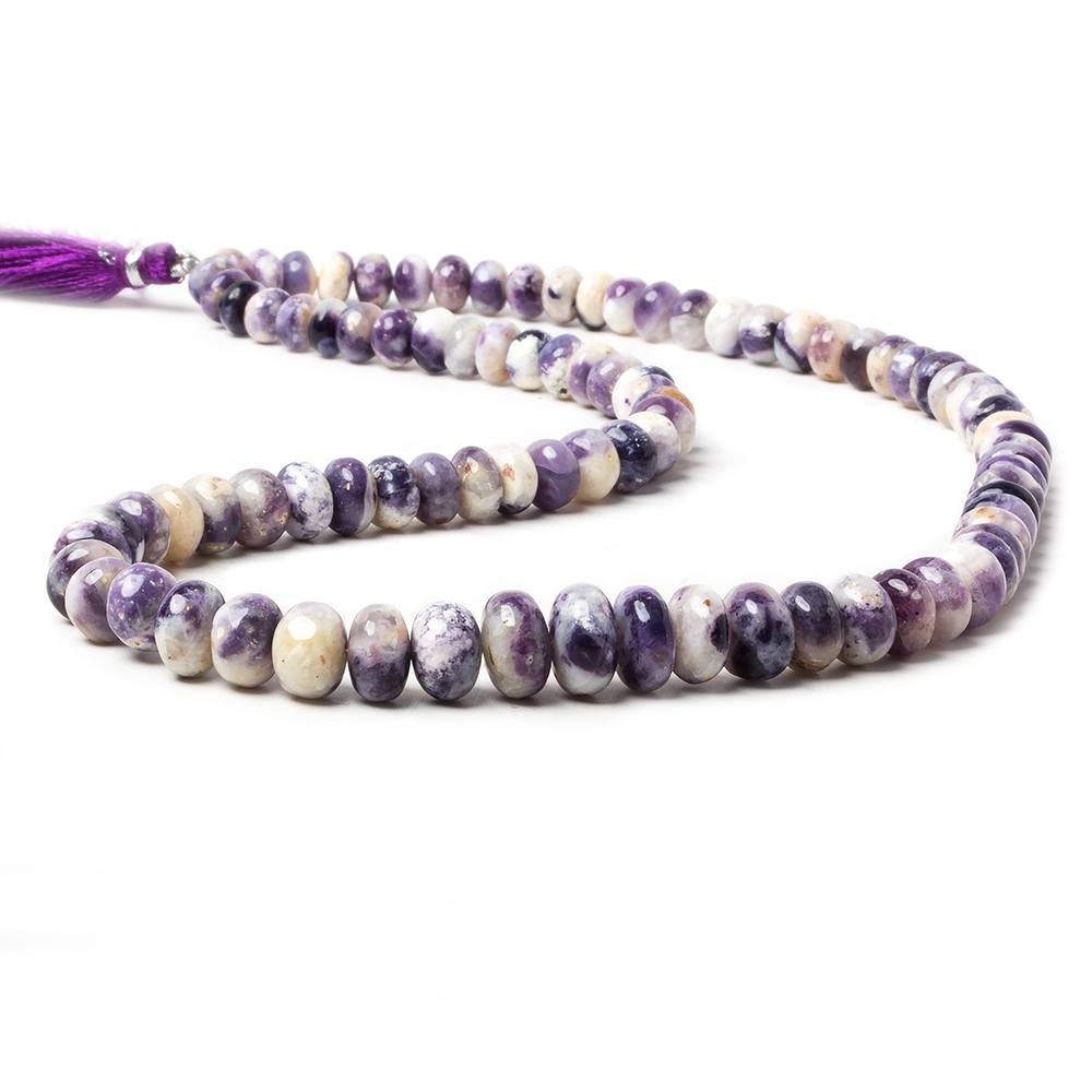 6.5-12mm Morado Purple plain rondelle beads 17 inch 89 pieces - Beadsofcambay.com
