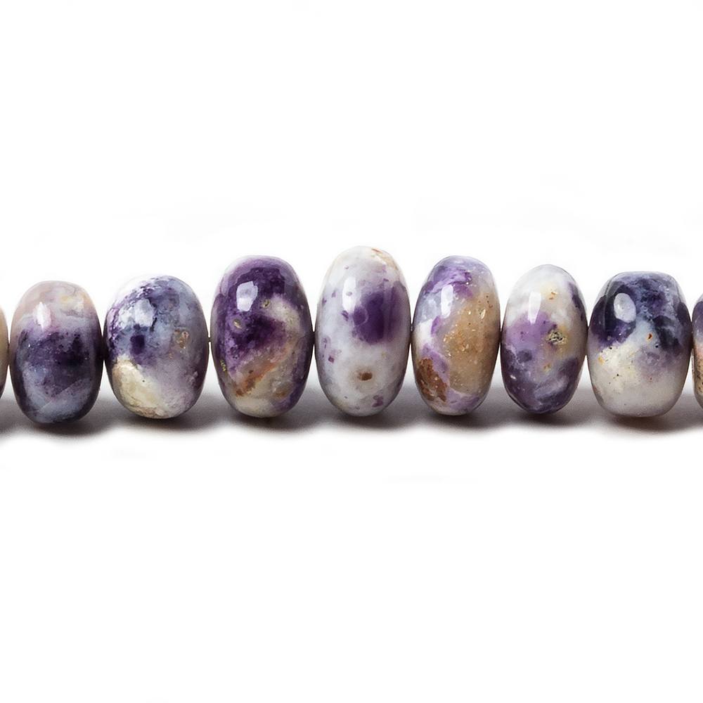 6.5-12mm Morado Purple plain rondelle beads 17 inch 89 pieces - Beadsofcambay.com