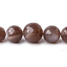 6.5-13mm Chocolate Moonstone faceted round beads 16 inch 45 pieces - Beadsofcambay.com