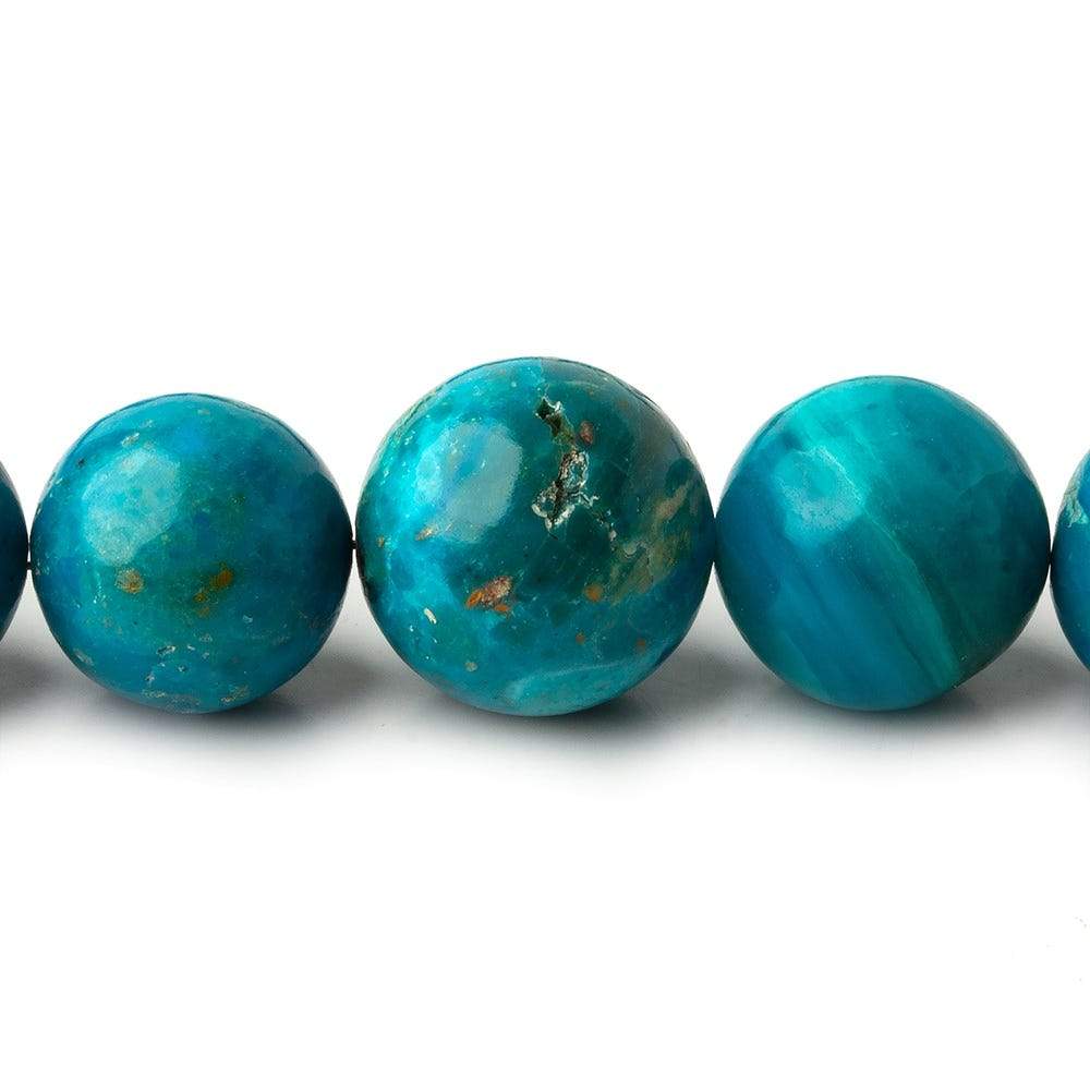6.5-13mm Peruvian Blue Opalina plain rounds 20 inch 59 beads AAA - Beadsofcambay.com