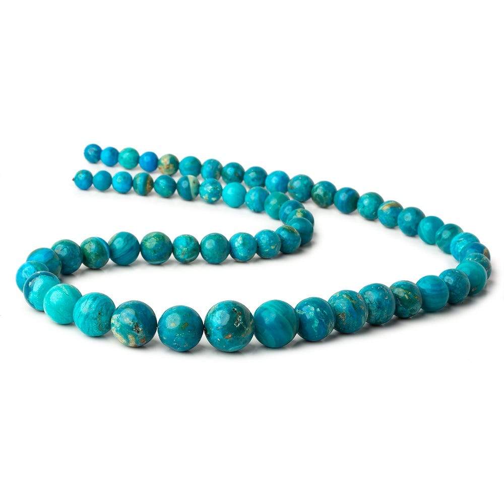 6.5-13mm Peruvian Blue Opalina plain rounds 20 inch 59 beads AAA - Beadsofcambay.com