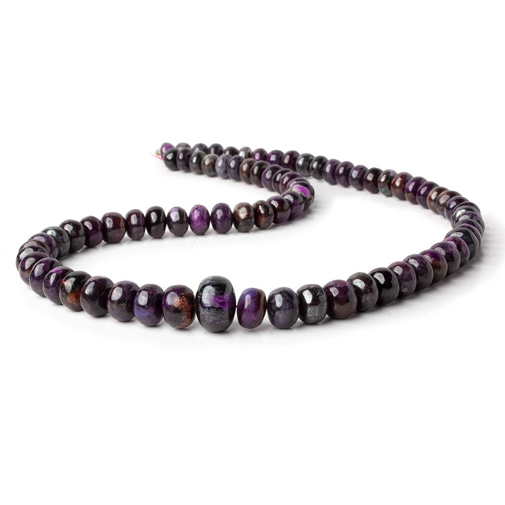 6.5-13mm Sugilite plain rondelle beads 18 inch 78 pieces - Beadsofcambay.com
