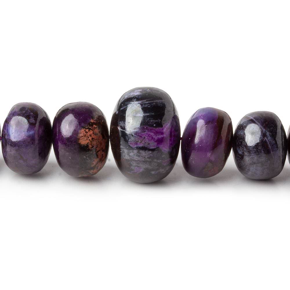 6.5-13mm Sugilite plain rondelle beads 18 inch 78 pieces - Beadsofcambay.com