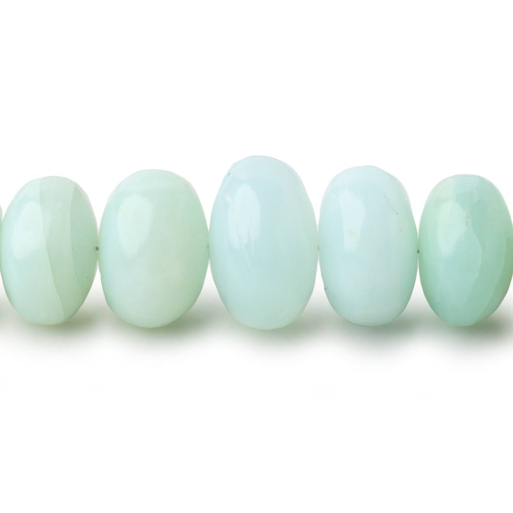 6.5-15mm Blue Peruvian Opal Plain Rondelle Beads 18 inch 75 pieces AA - Beadsofcambay.com