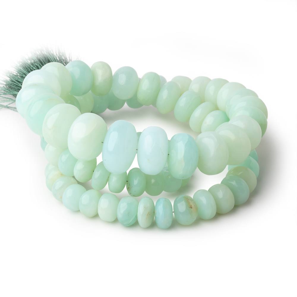 6.5-15mm Blue Peruvian Opal Plain Rondelle Beads 18 inch 75 pieces AA - Beadsofcambay.com