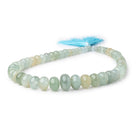 6.5-16.5mm Aquamarine Plain Rondelle Beads 15 inch 53 pieces - Beadsofcambay.com