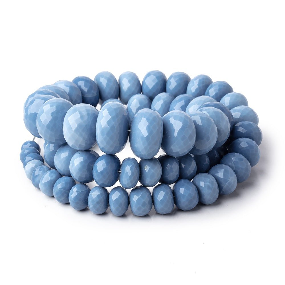 6.5-16mm Owyhee Blue Opal Faceted Rondelle Beads 20 inch 65 pieces AA - Beadsofcambay.com