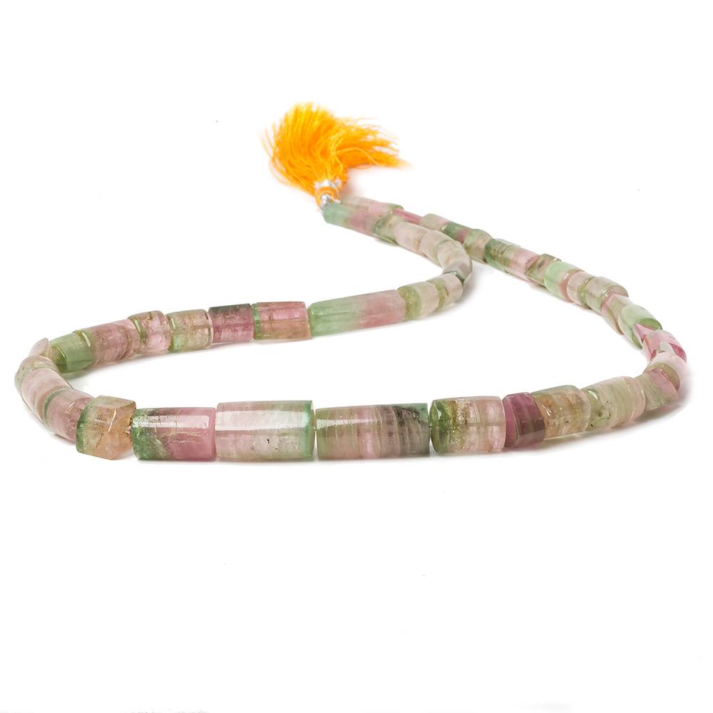 6.5-20mm Polychromatic and Watermelon Tourmaline Natural Crystal Tube Beads 20 inch 48 pcs - Beadsofcambay.com