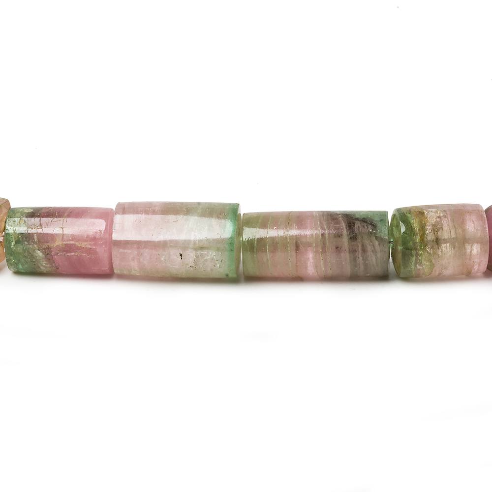 6.5-20mm Polychromatic and Watermelon Tourmaline Natural Crystal Tube Beads 20 inch 48 pcs - Beadsofcambay.com