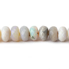 6.5-7.5mm Cream Australian Opal faceted rondelles 18 inch 105 pieces - Beadsofcambay.com