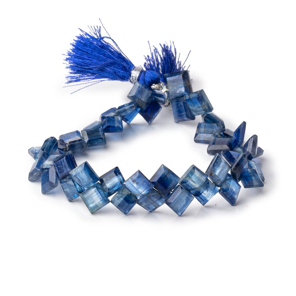 6.5-7.5mm Kyanite Bevel Cut Square Beads 7.5 inch 46 pieces - Beadsofcambay.com