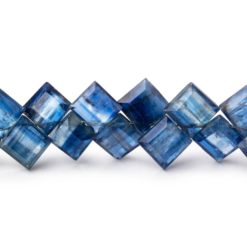 6.5-7.5mm Kyanite Bevel Cut Square Beads 7.5 inch 46 pieces - Beadsofcambay.com