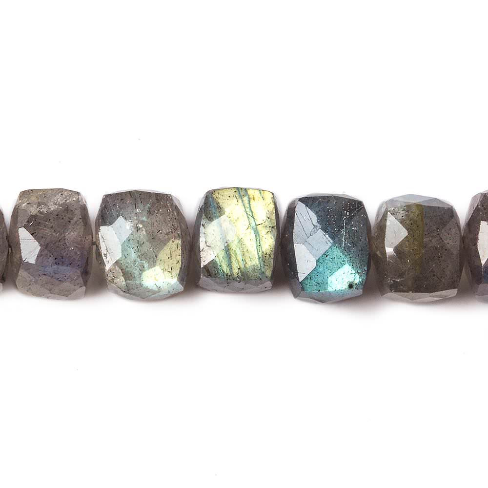 6.5-7.5mm Labradorite Faceted Cube Beads 10 inch 40 pieces - Beadsofcambay.com