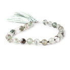 6.5-7.5mm Moss Quartz Faceted Round Beads 8 inch 22 pieces - Beadsofcambay.com