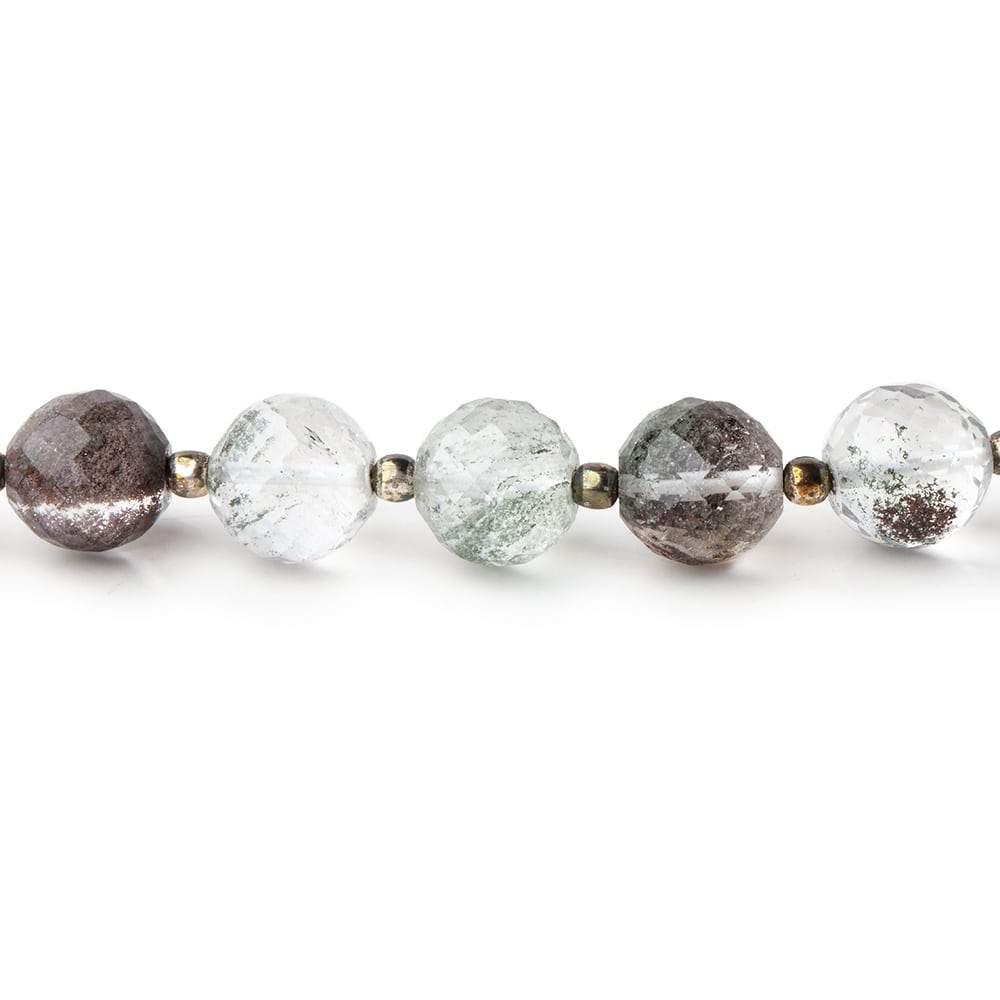 6.5-7.5mm Moss Quartz Faceted Round Beads 8 inch 22 pieces - Beadsofcambay.com