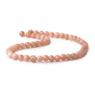 6.5-7.5mm Peach Moonstone Faceted Round Beads 14 inch 45 pieces - Beadsofcambay.com