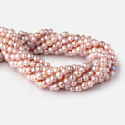 6.5-7.5mm Rose Pink Off Round Large Hole Freshwater Pearls 15.5 inch 72 Beads - Beadsofcambay.com