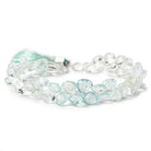 6.5-7mm Aquamarine faceted heart beads 8 inch 60 pieces AAA - Beadsofcambay.com